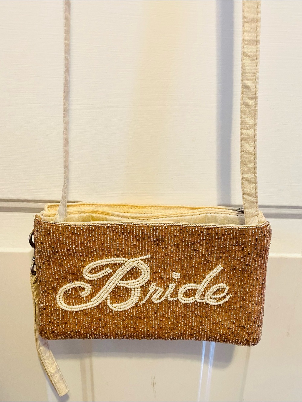 Bride Crossbody Bag in Gold sequins